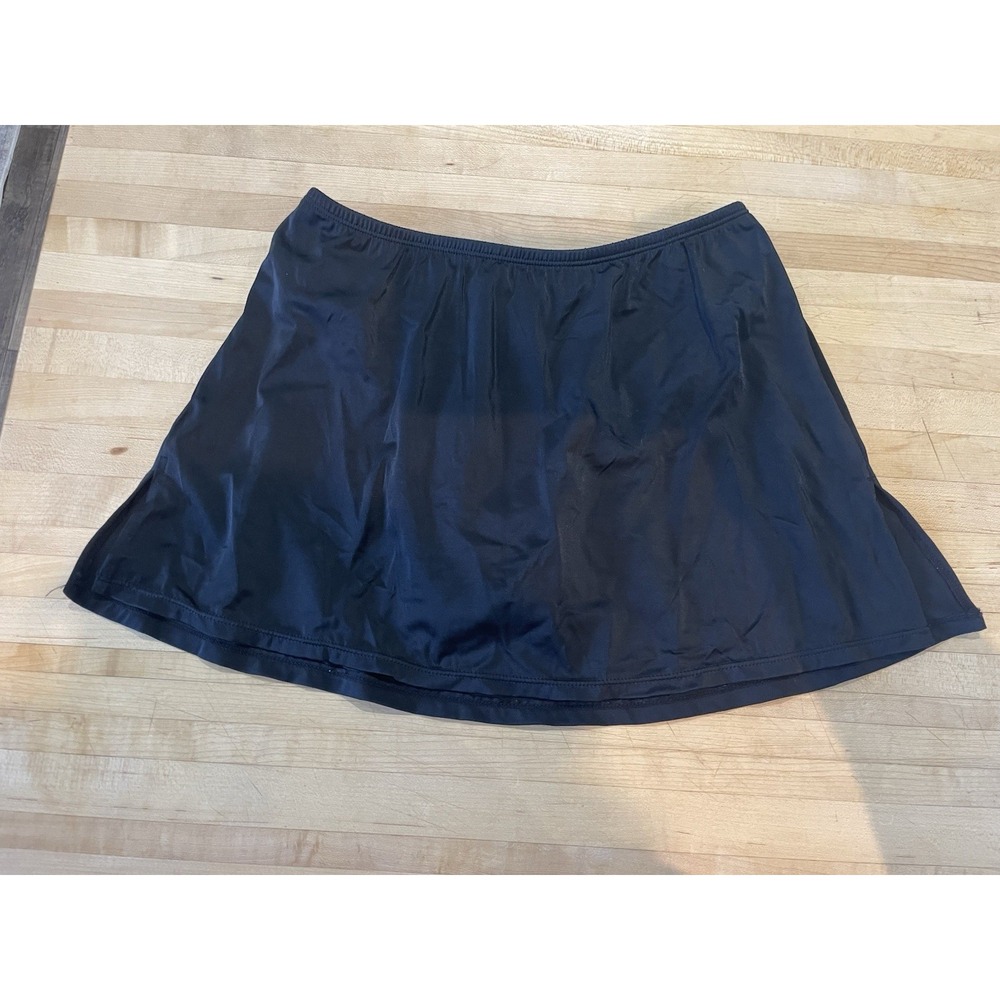 Studio Works Black Swim Skirt 8 Nylon Spandex Y2K Beach Vacation Pool